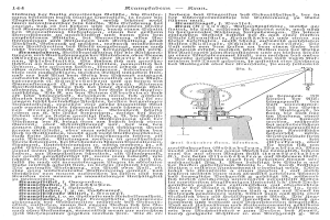 Eine Buchseite mit einer Zeichnung einer Maschine neben dem Text "Deutsches Patent 114,000,000" zeigt, wobei die Maschinenillustration rechts positioniert ist.
