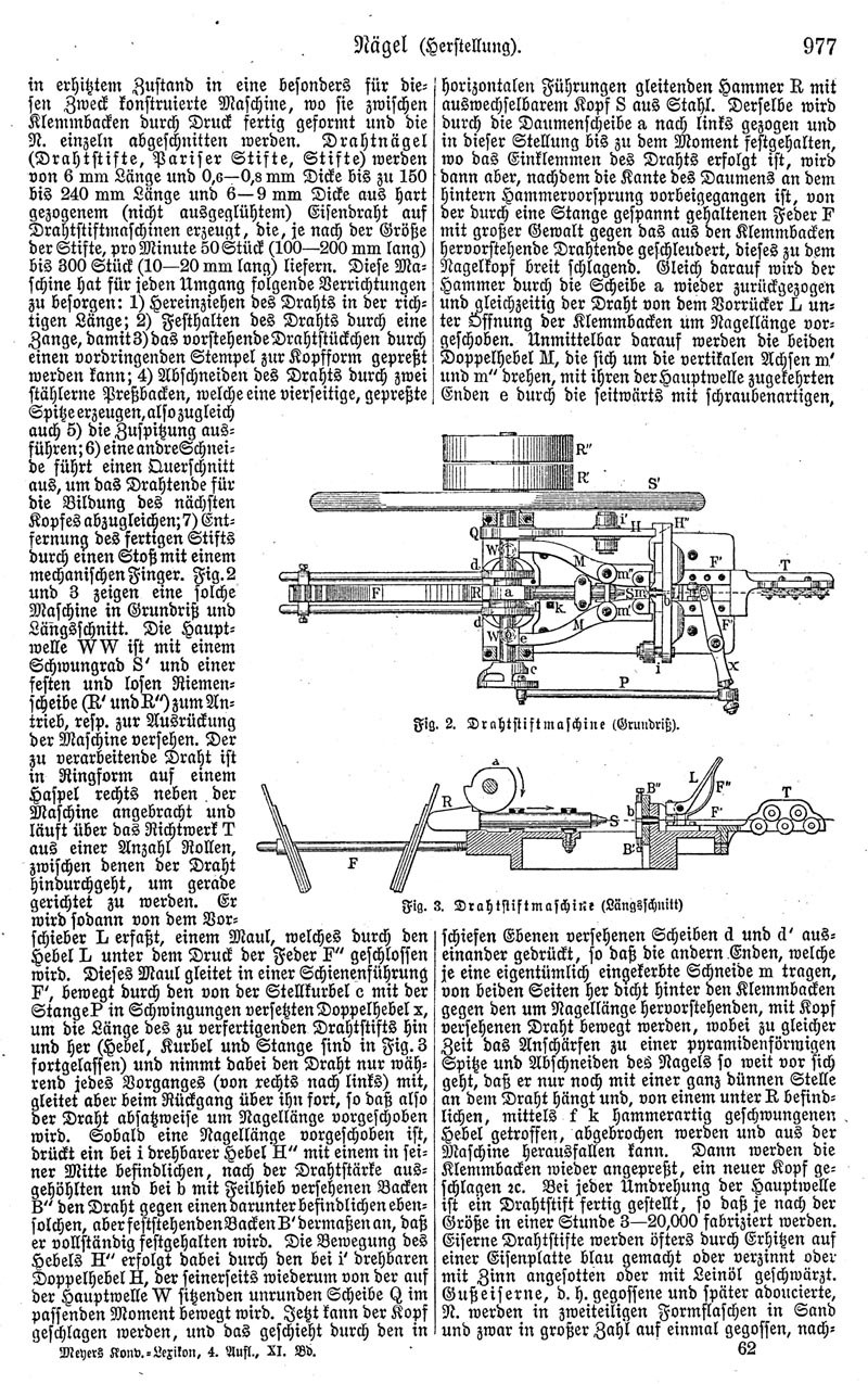 Eine Buchseite mit einer Zeichnung einer Maschine, dem Text "Deutsches Patent 977,977" und mehreren Bildern der Maschine.