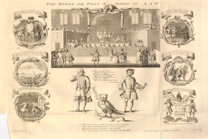 Eine Zeitung mit Bildern von betroffenen Menschen und fettem Text, der vor den Gefahren warnt, wenn man sich an die Justiz wendet.