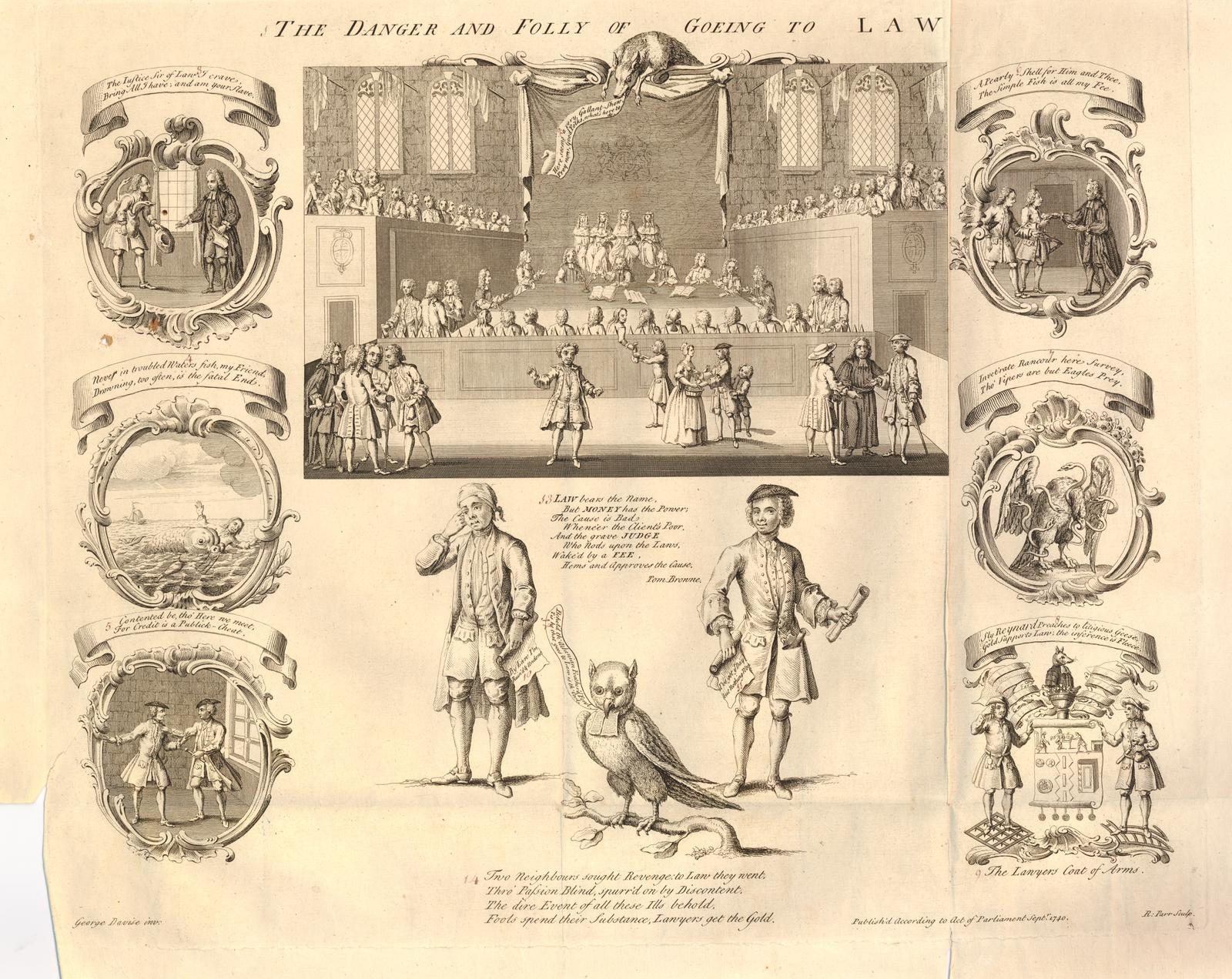 Eine Zeitung mit Bildern von betroffenen Menschen und fettem Text, der vor den Gefahren warnt, wenn man sich an die Justiz wendet.