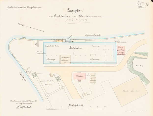 Ein altes Stadtplan von Stuttgart, Deutschland, mit einem detaillierten Plan des Gebiets und begleitendem Text, der weitere Details zur Stadt liefert.