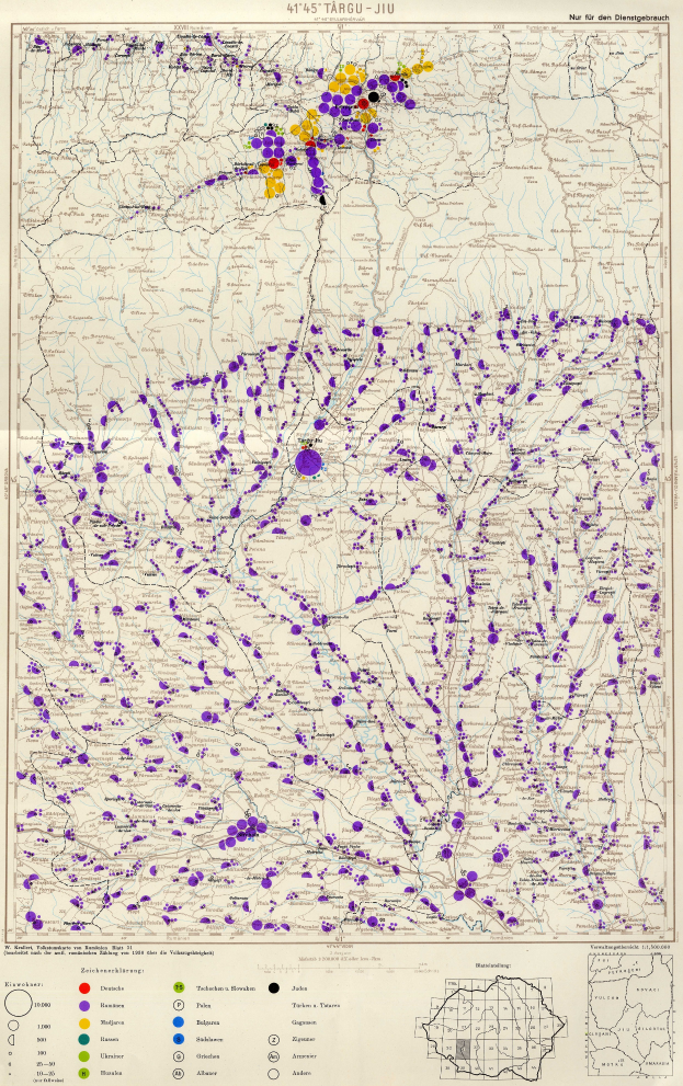 Eine Karte von Deutschland mit farblich kodierten Regionen, die die Bevölkerungsdichte von niedrig bis hoch angeben.