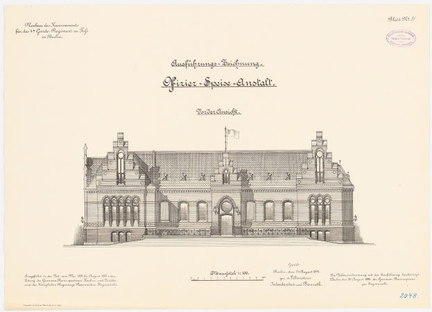 Schwarz-weiß-Zeichnung des Reichstagsgebäudes, des Hauptsaals des Deutschen Parlaments in Berlin, mit einer Flagge oben und begleitendem Text.